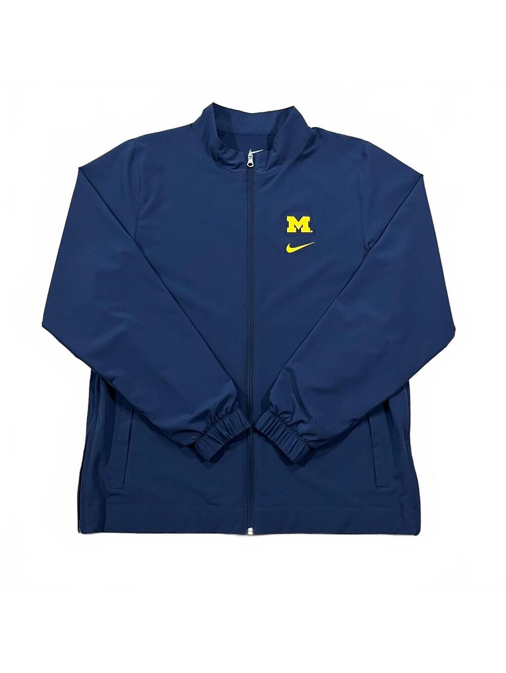 Nike Mens Michigan Wolverines Full Zip Sideline Jacket Blue Size Large